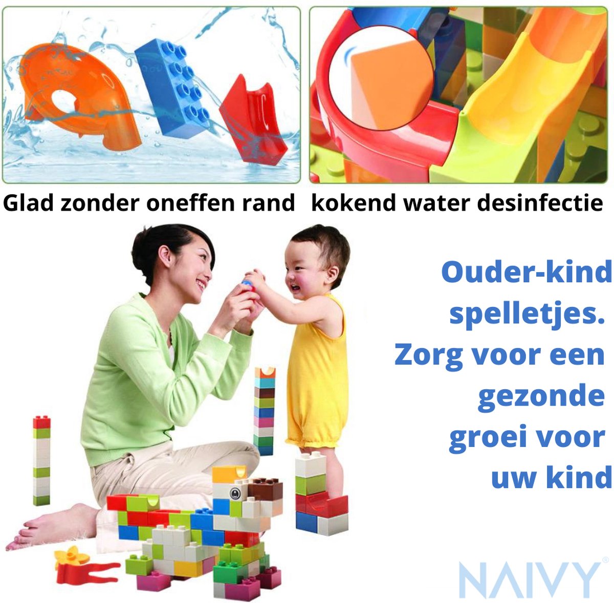 Naivy® Knikkerbaan  || 77-308Pcs || Compatibel Stad || Bouwstenen || Trechter || Blokken || Diy Grote Bakstenen Speelgoed voor Kinderen